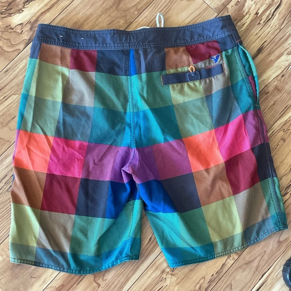 American Eagle Outfitters Colorful Plaid Swim Shorts